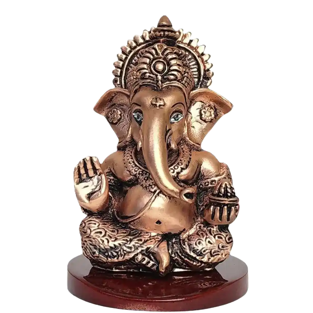 Unique New Style Ganesh Murti: Copper Plated Ganesh Murti