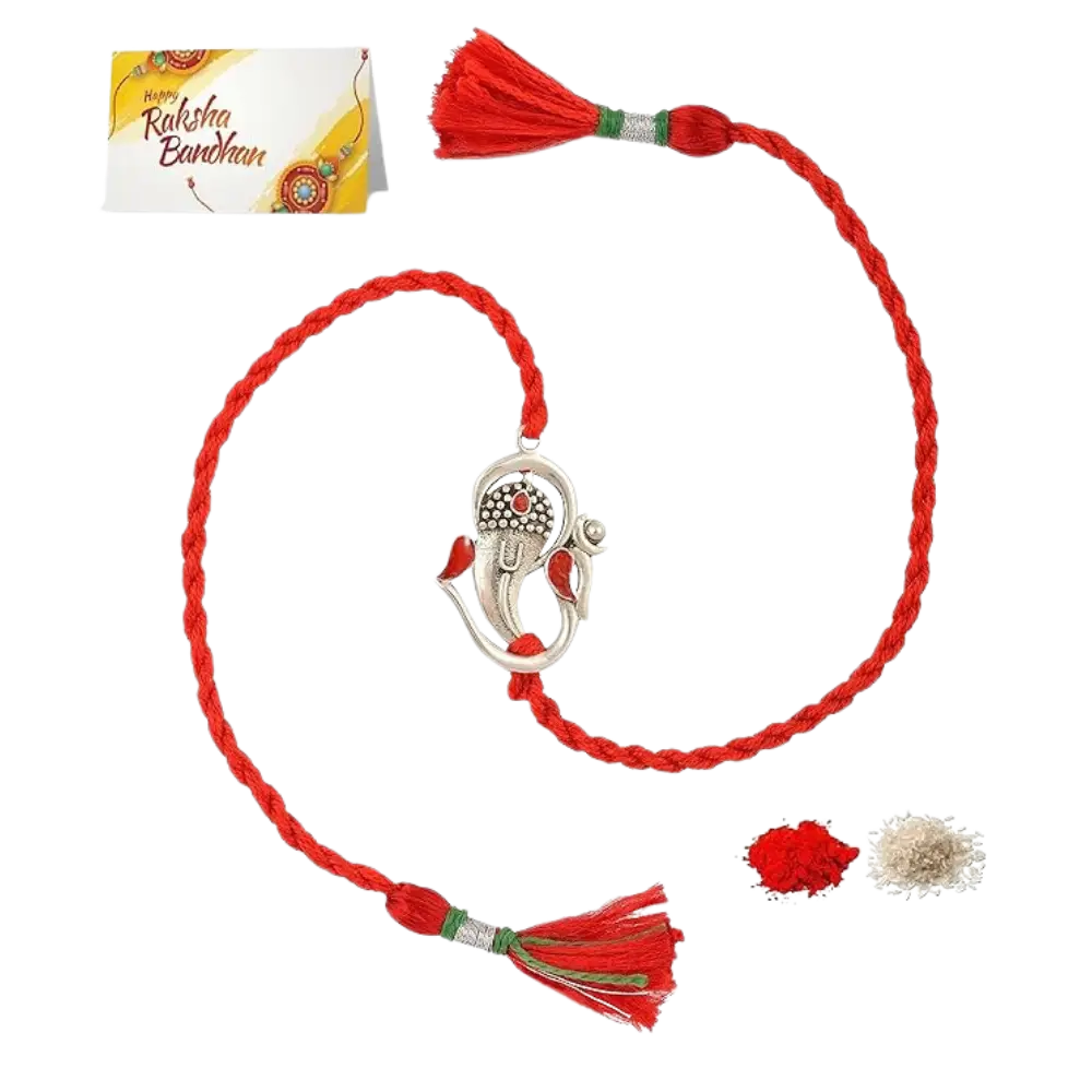 Meenakshi Men Silver Rakhi | Beautiful Rakhi for Brother